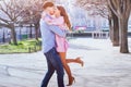 Happy young beautiful couple kissing Royalty Free Stock Photo