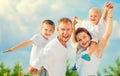 Happy young big family having fun together Royalty Free Stock Photo