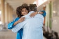 Happy Young Black Woman Hugging Her Boyfriend After Reunion At Railway Station Royalty Free Stock Photo