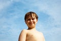 Happy young boy with brown hair Royalty Free Stock Photo