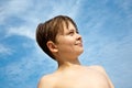 Happy young boy with brown hair Royalty Free Stock Photo