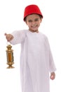 Happy Young Boy with Fez Celebrating Ramadan