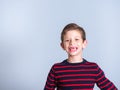 Happy young boy with front missing tooth Royalty Free Stock Photo