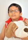 Happy Young Boy with his Soft Toy