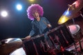 Young boy playing drums Royalty Free Stock Photo