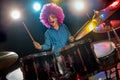 Young boy playing drums Royalty Free Stock Photo