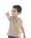 Happy Young Boy Pointing Royalty Free Stock Photo