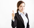 Happy young business woman with thumb up Royalty Free Stock Photo