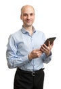 Happy Young Businessman Using Digital Tablet Royalty Free Stock Photo