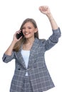 Happy young businesswoman talking on the phone Royalty Free Stock Photo