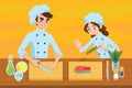Happy young cooks. Royalty Free Stock Photo