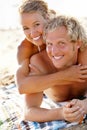 Happy young couple on the beach Royalty Free Stock Photo