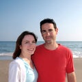 Happy Young Couple On Beach Royalty Free Stock Photo