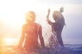 Happy young couple on the beach Royalty Free Stock Photo