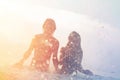 Happy young couple on the beach Royalty Free Stock Photo