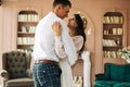 Happy young couple of bride and groom, First wedding dance, Newlyweds dancing together Royalty Free Stock Photo