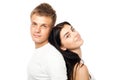 Happy young couple in casual clothing Royalty Free Stock Photo