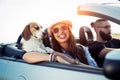 Happy Couple Driving in Convertible Royalty Free Stock Photo