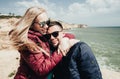 Couple in love by the ocean. Travel concept Royalty Free Stock Photo