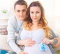 Happy young couple expecting baby Royalty Free Stock Photo