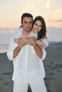 Happy young couple have fun on beach Royalty Free Stock Photo