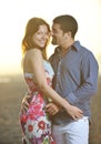 Happy young couple have romantic time on beach Royalty Free Stock Photo