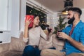 Young couple having romantic night at home Royalty Free Stock Photo