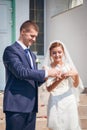 Happy young couple just married Royalty Free Stock Photo