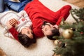 Happy couple at christmastime Royalty Free Stock Photo