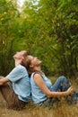 Happy young couple in nature