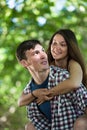 Happy young couple outdoor Royalty Free Stock Photo