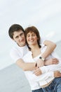 Happy young couple outdoors Royalty Free Stock Photo