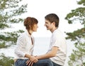 Happy young couple outdoors Royalty Free Stock Photo