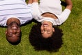 Happy young couple relaxing in the garden Royalty Free Stock Photo