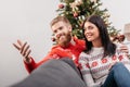 Happy couple at christmastime Royalty Free Stock Photo