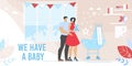 Happy Young Couple Take of Newborn Baby Ad Poster Royalty Free Stock Photo