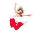 Happy young dancer jumping Royalty Free Stock Photo