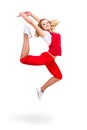 Happy young dancer jumping Royalty Free Stock Photo