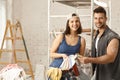 Happy diy couple Royalty Free Stock Photo