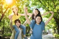 Happy young family having fun outdoors Royalty Free Stock Photo