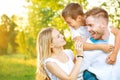 Happy young family having fun outdoors Royalty Free Stock Photo