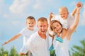 Happy young family having fun together Royalty Free Stock Photo