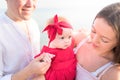 Happy young family with little doughter Royalty Free Stock Photo