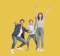 Happy young family with one child standing together Royalty Free Stock Photo