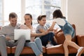 Happy family have fun relaxing at home together Royalty Free Stock Photo