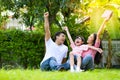 A happy young family spends time playing together Royalty Free Stock Photo