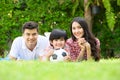 A happy young family spends time playing together Royalty Free Stock Photo