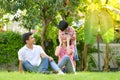 A happy young family spends time playing together Royalty Free Stock Photo