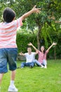 A happy young family spends time playing together Royalty Free Stock Photo