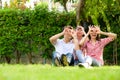 A happy young family spends time playing together Royalty Free Stock Photo